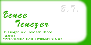 bence tenczer business card
